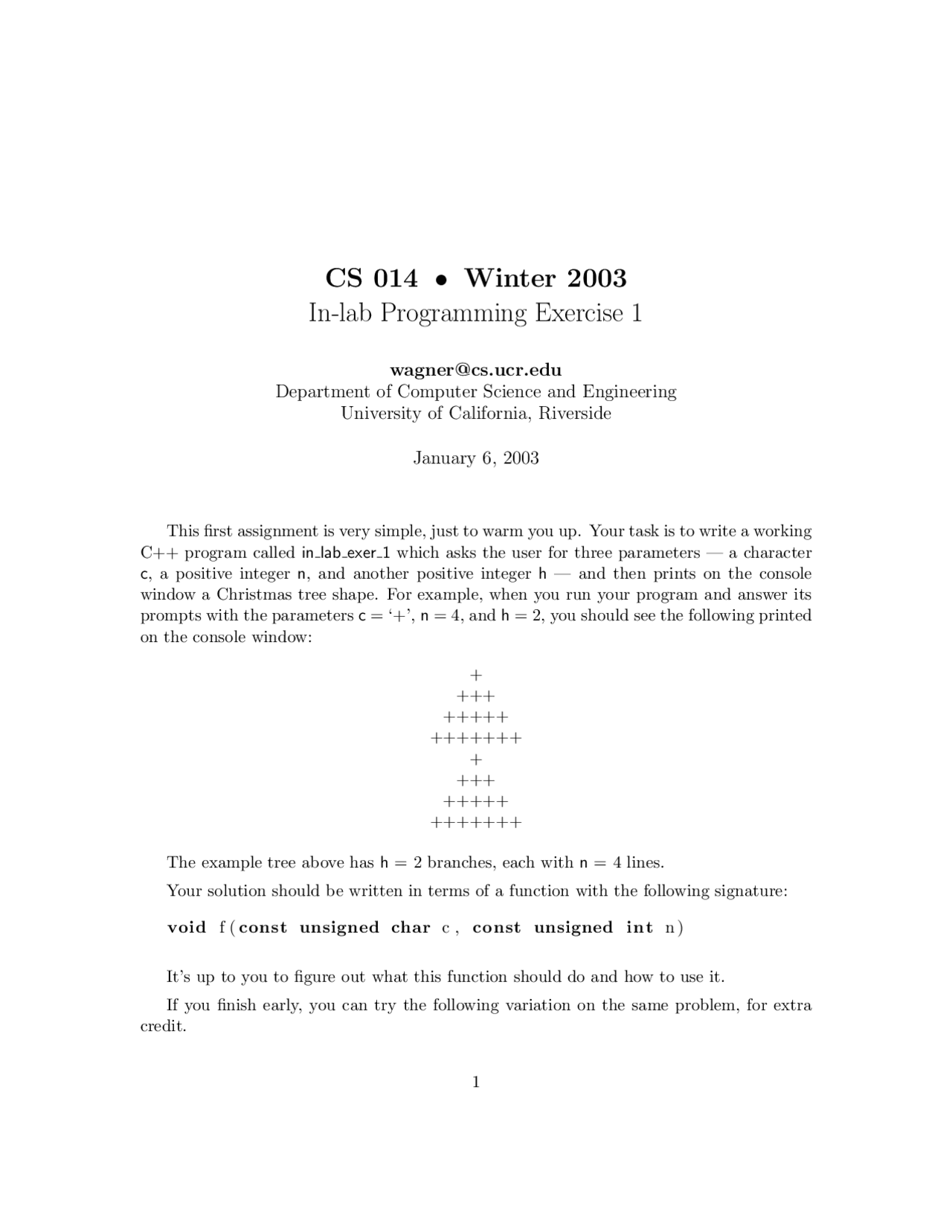 Data Structures and Algorithms - Lab Programming Exercise I | CS 014 ...