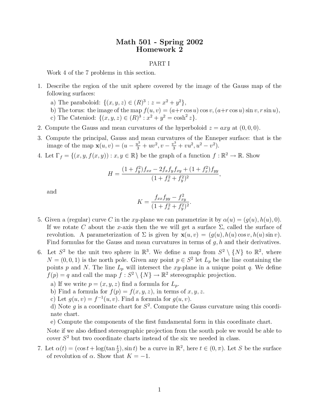Topology Math Homework 11 Questions on Geometry-Topology, Differential Geometry - Homework ...