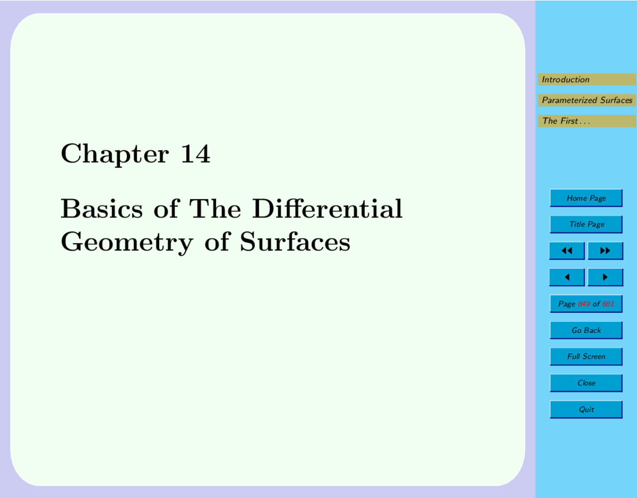 Basics of the Differential Geometry of the Surfaces CIS 700 Docsity