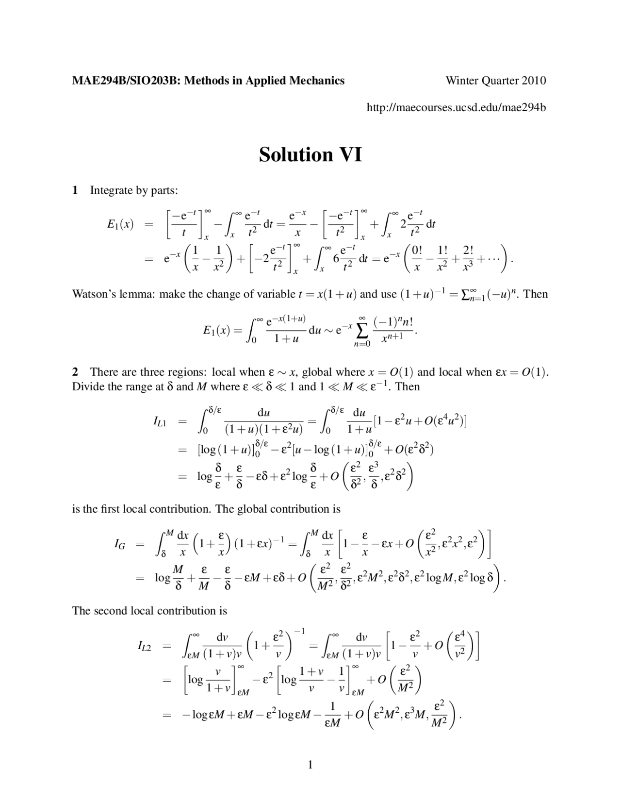 Assignment 6 Solutions - 4 Problems on Applied Mathematics III | MAE ...