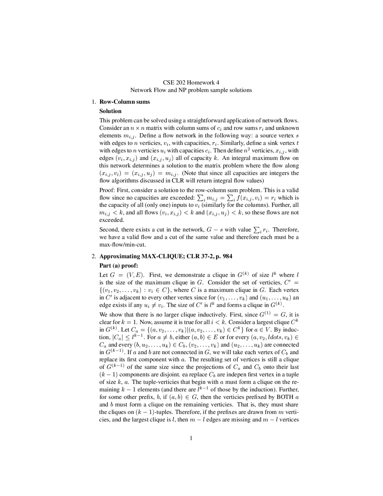 Homework 4 Solutions - Algorithm Design and Analysis | CSE 202 ...
