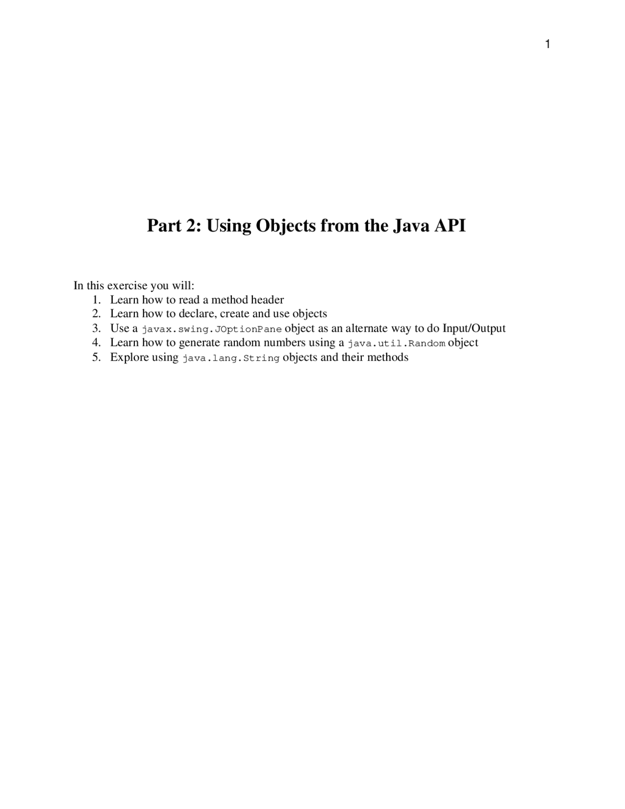 Using the Object form Java in Object Oriented Programming | CS 201 ...