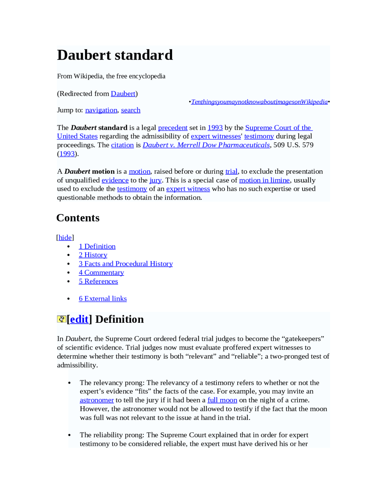 Notes o Daubert Standard - Elements of Forensic Science | JS 670 - Docsity