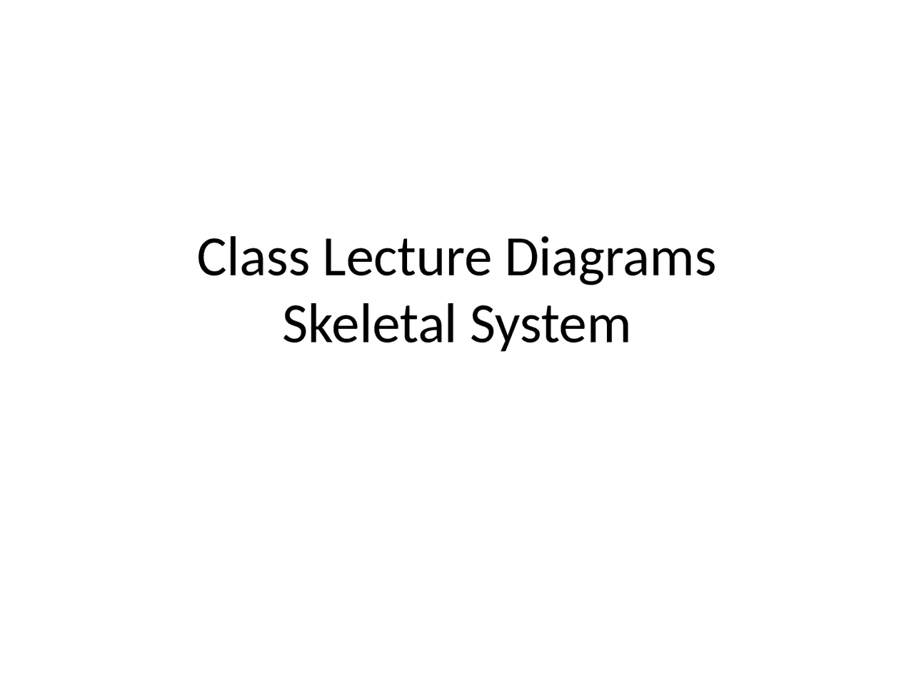Class Lecture Diagrams Skeletal System - Human Biology | BIL 109 - Docsity