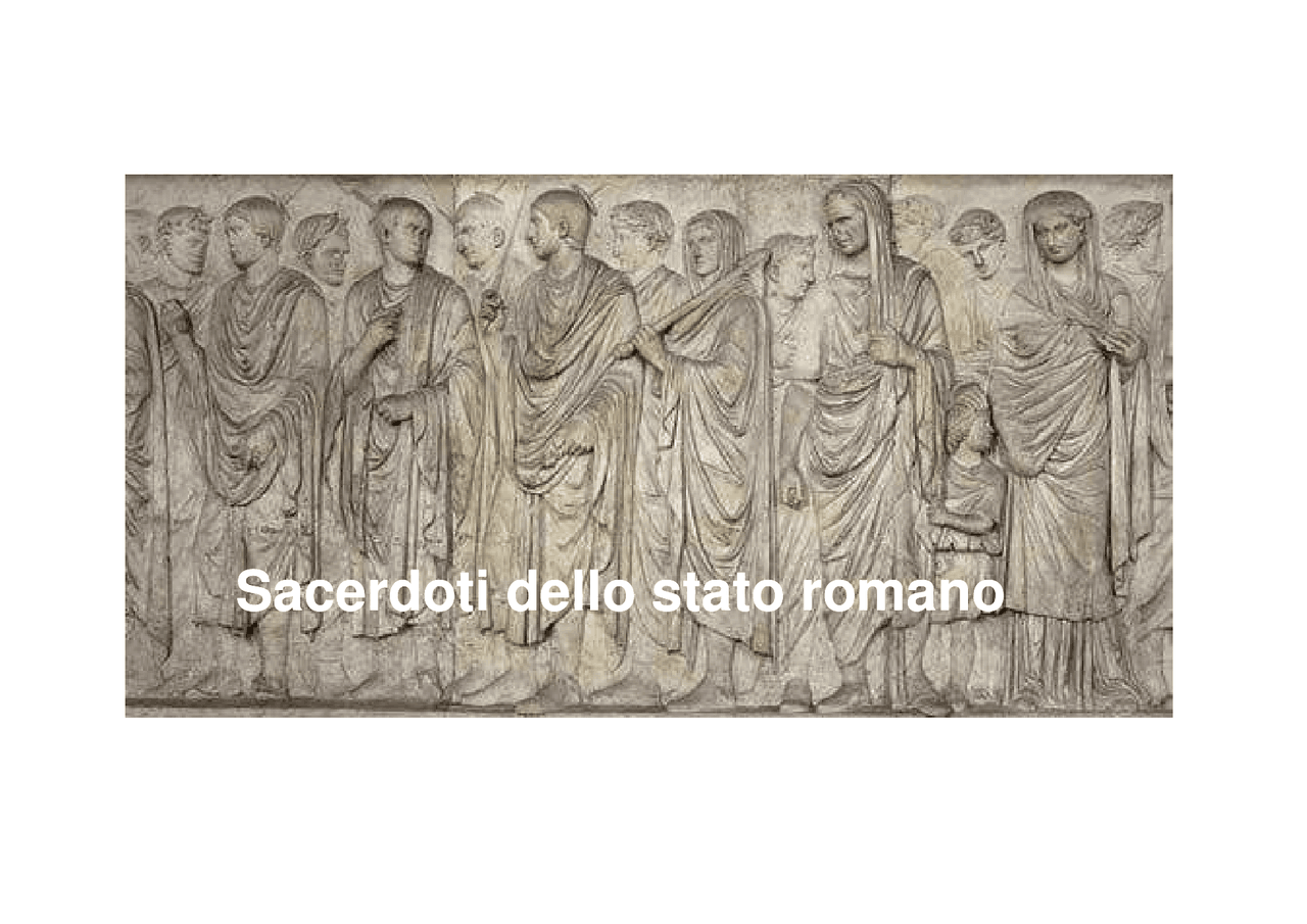 Storia della Società romana I Sacerdoti dello stato romano Docsity Storia della Società romana I Sacerdoti dello stato romano Docsity