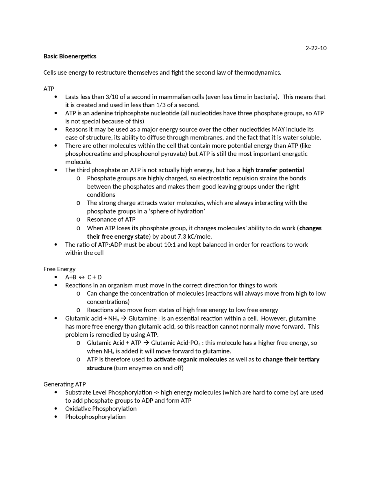 Basic Bioenergetics - Eukaryotic Cell and Development Biology | BIOL ...