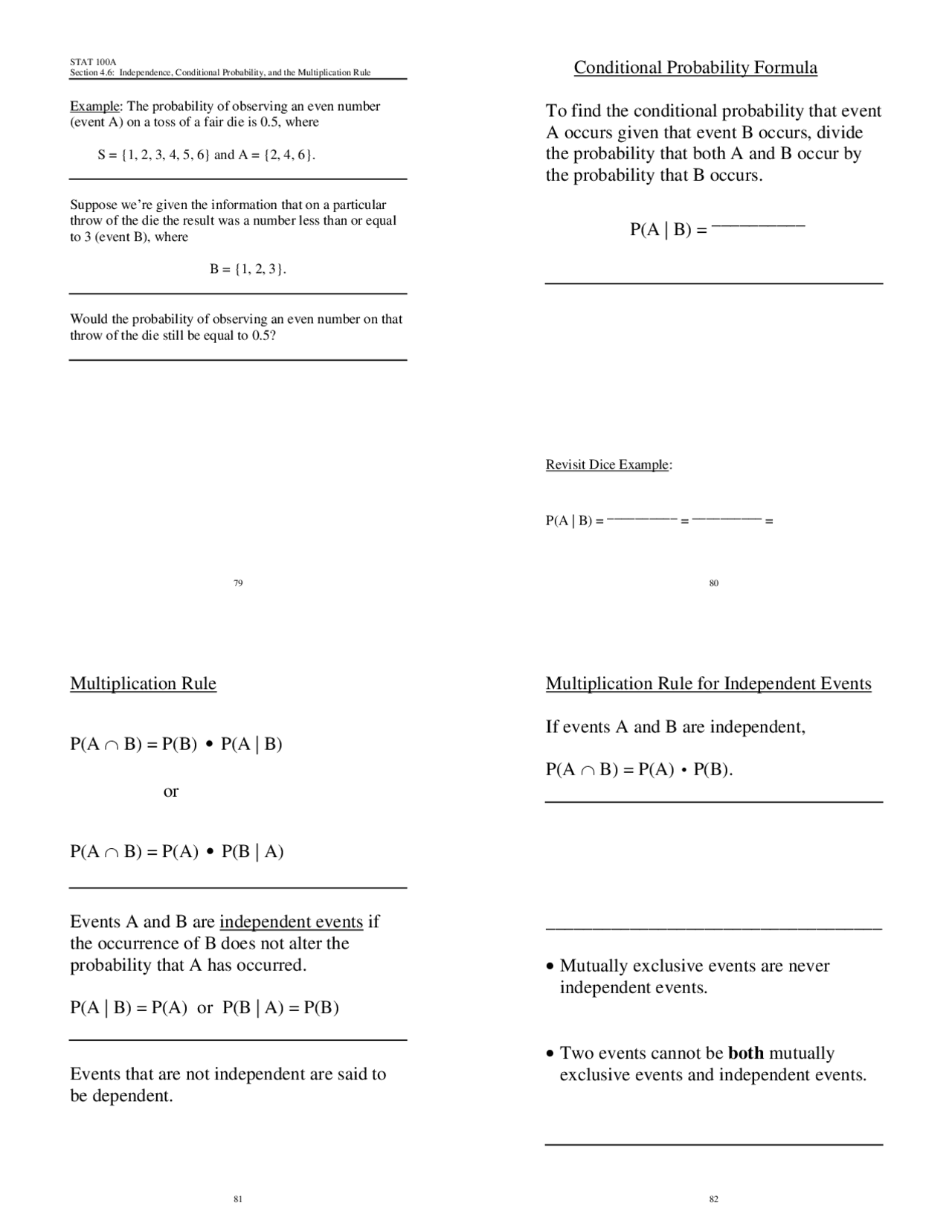 Conditional Prbality Formulas Conditional Probability Formula - Introduction to Statistics | STAT ...