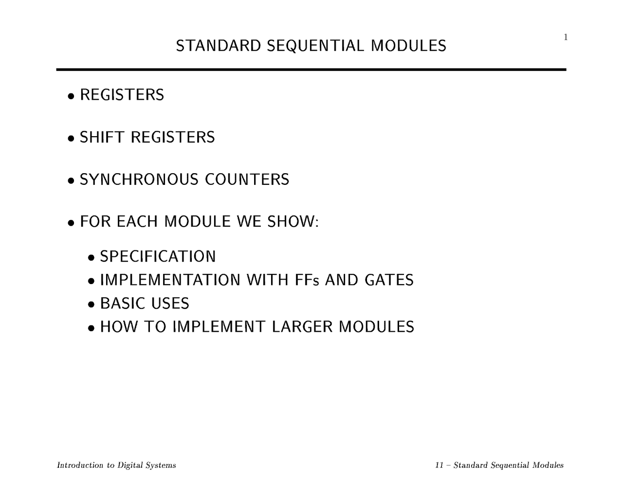 Elettronica digitale - Standard sequential modules - Docsity