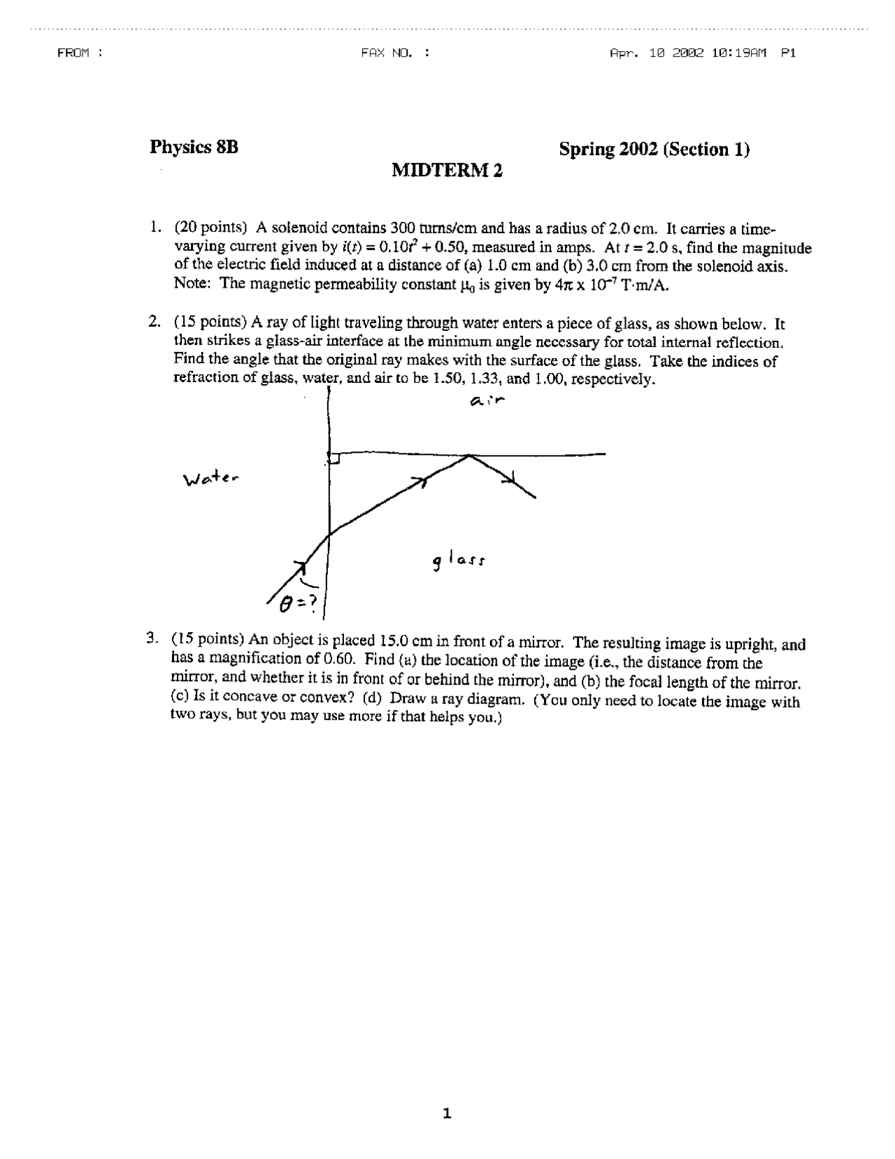 3 Solved Problems on Introductory Physics - Examination 2 | PHYSICS 8B ...