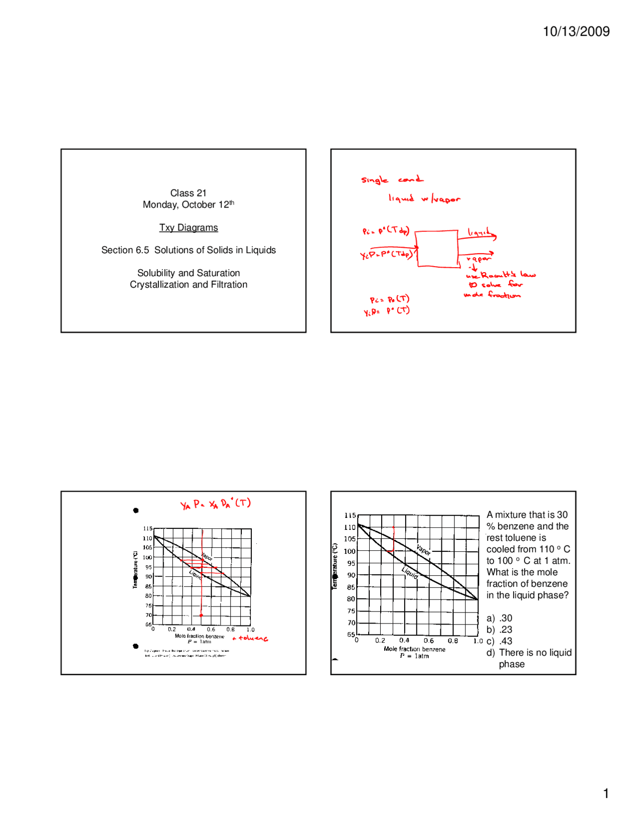 TXY Diagrams Chemical Engineering Material and Energy Balances CHEN