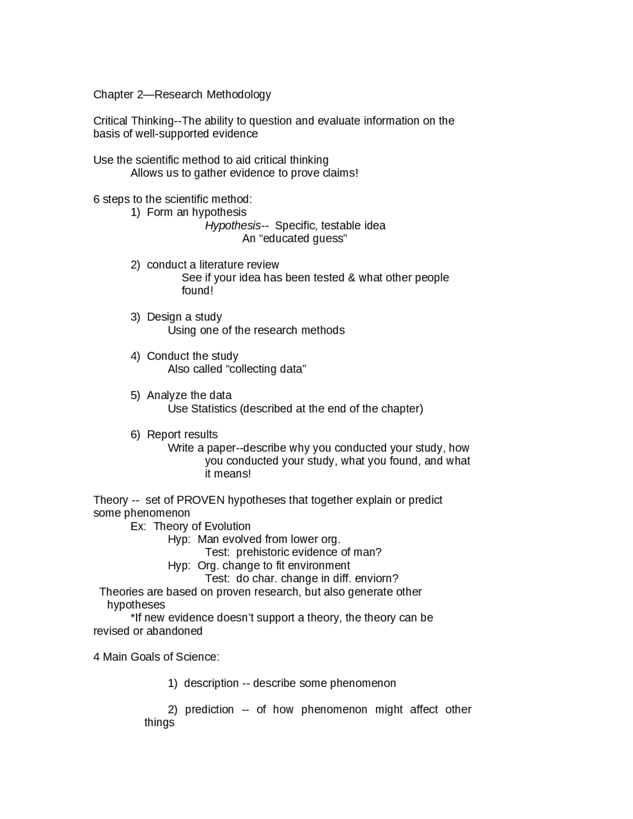 Chapter 2: Research Methodology - Notes | PSY 111 - Docsity