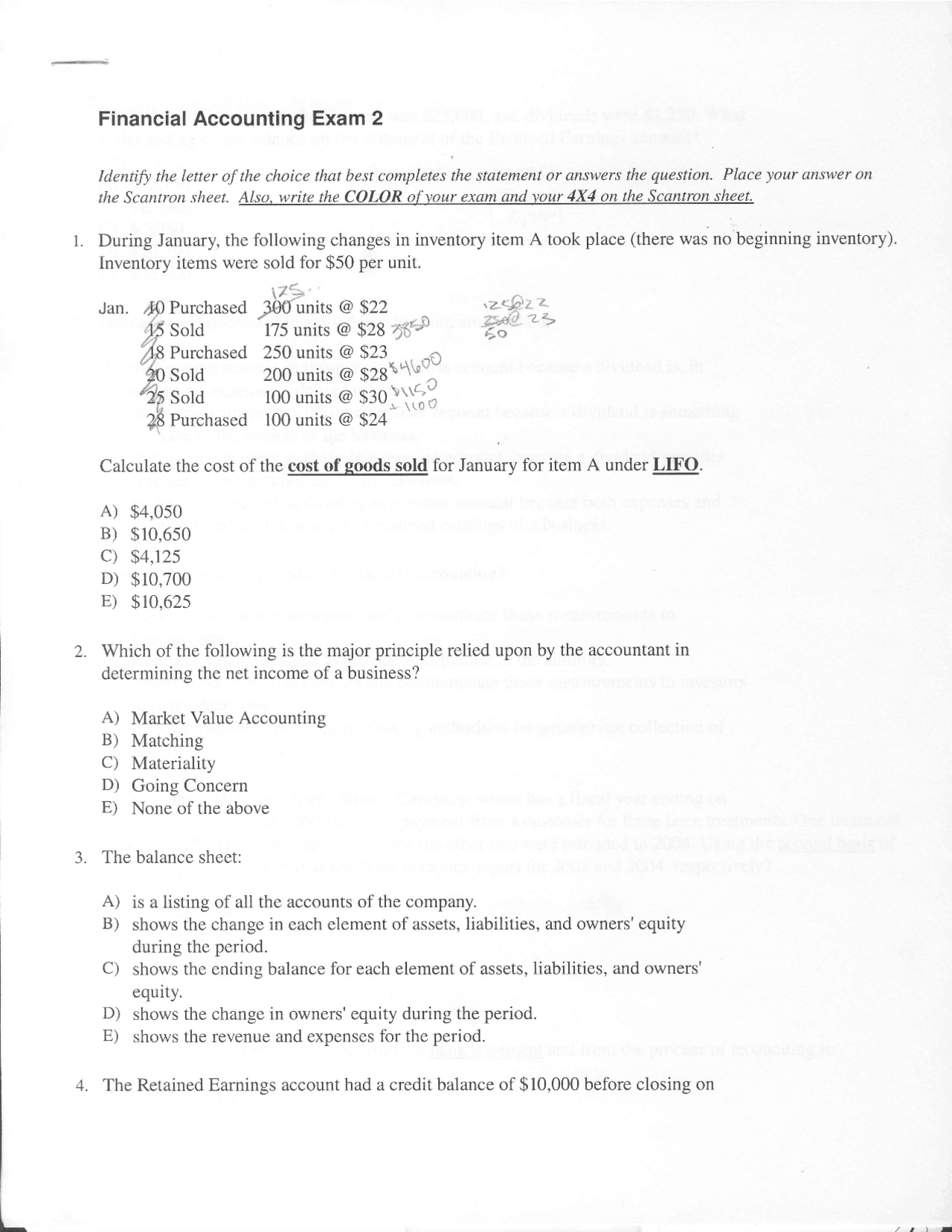 Old Exam 2 on Financial Accounting with Answer Key | ACCT 5202 | Exams ...