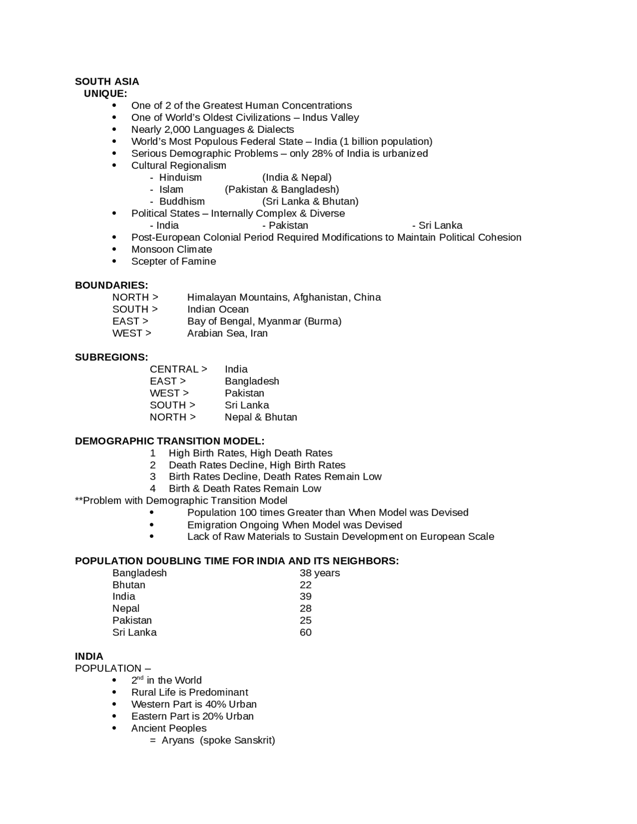 Study Material for World Geography | GEO 135.00 - Docsity