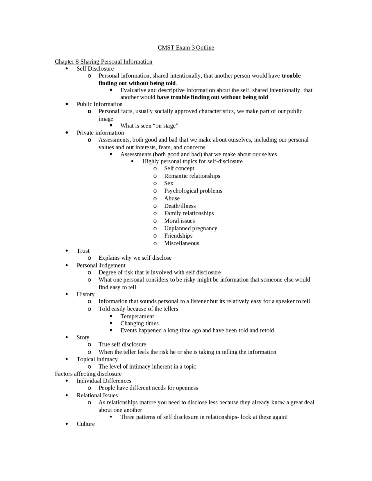 Sharing Information in Interpersonal Communication - Study Guide | CMST ...