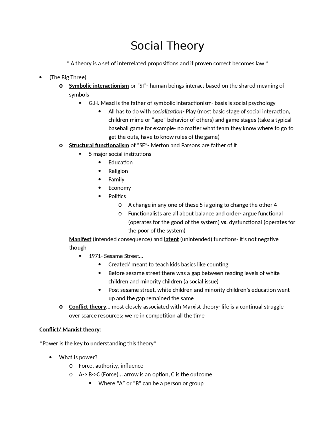 Social Theory - The Sociological Perspective - Lecture Notes | SOC 1000 ...