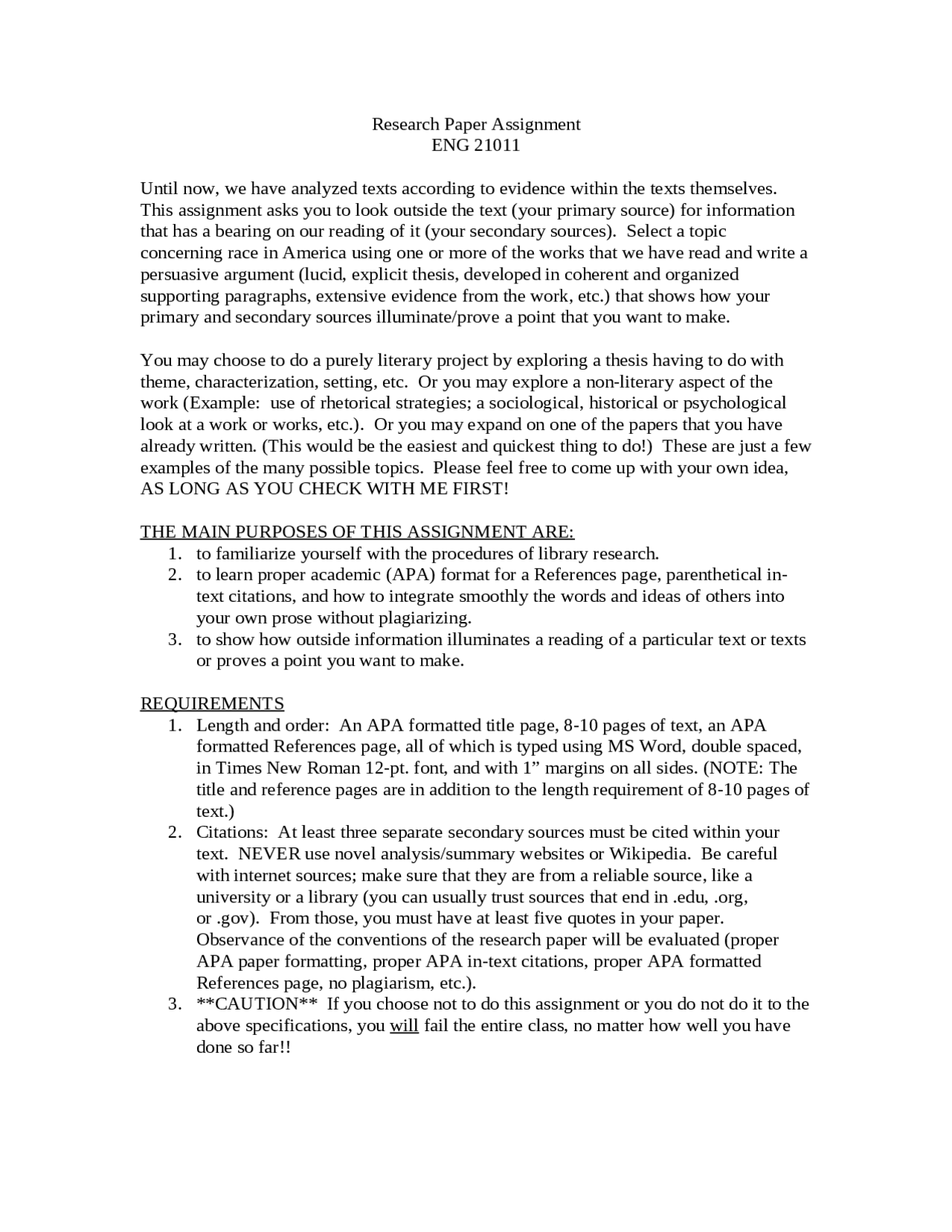 apa format for research study