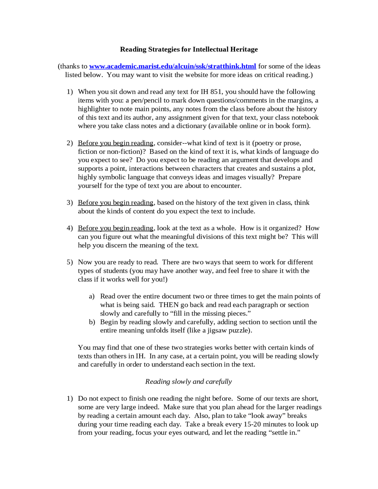 Reading Strategy For Mosaics Mosaic Humanities Seminar I Ih 851 Docsity