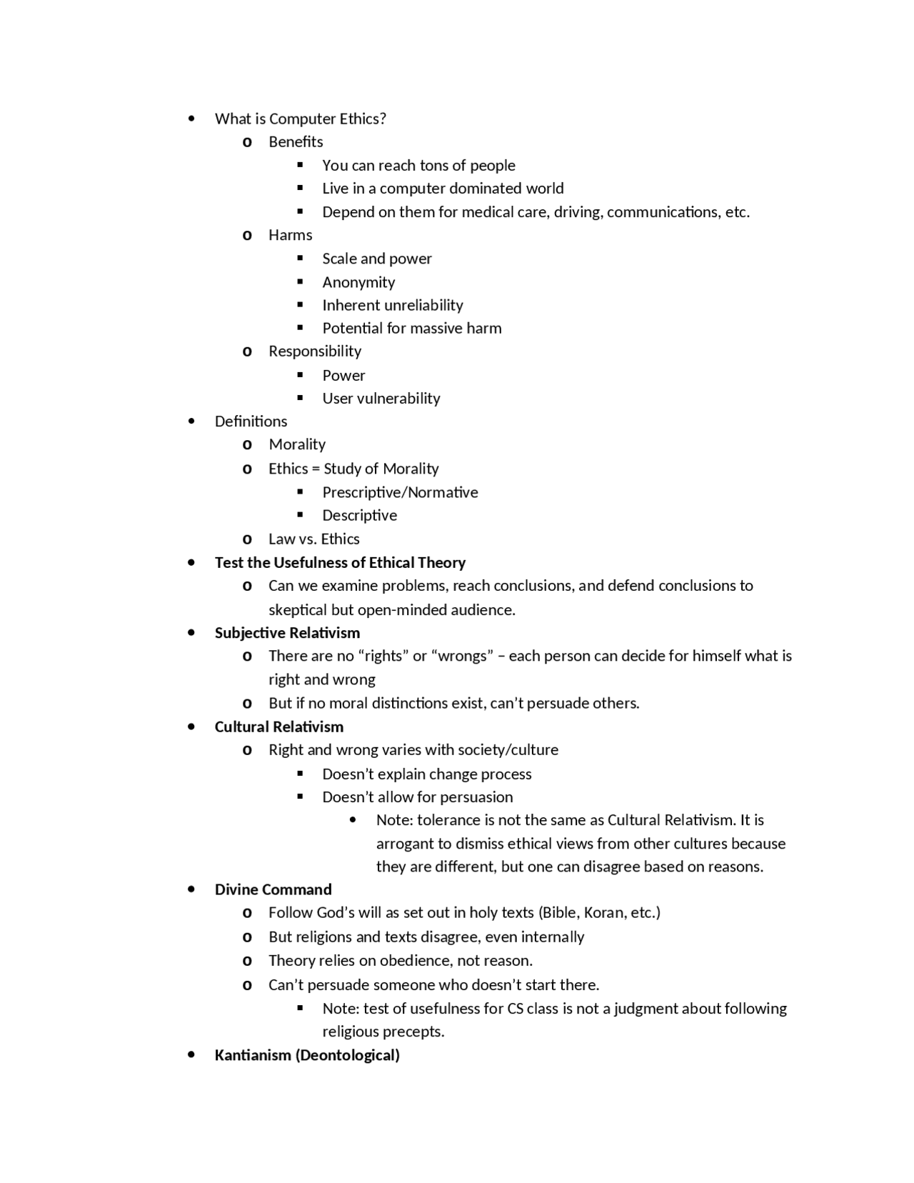 Study Guide for Computer Ethics and Society | CS 105 | Study notes ...