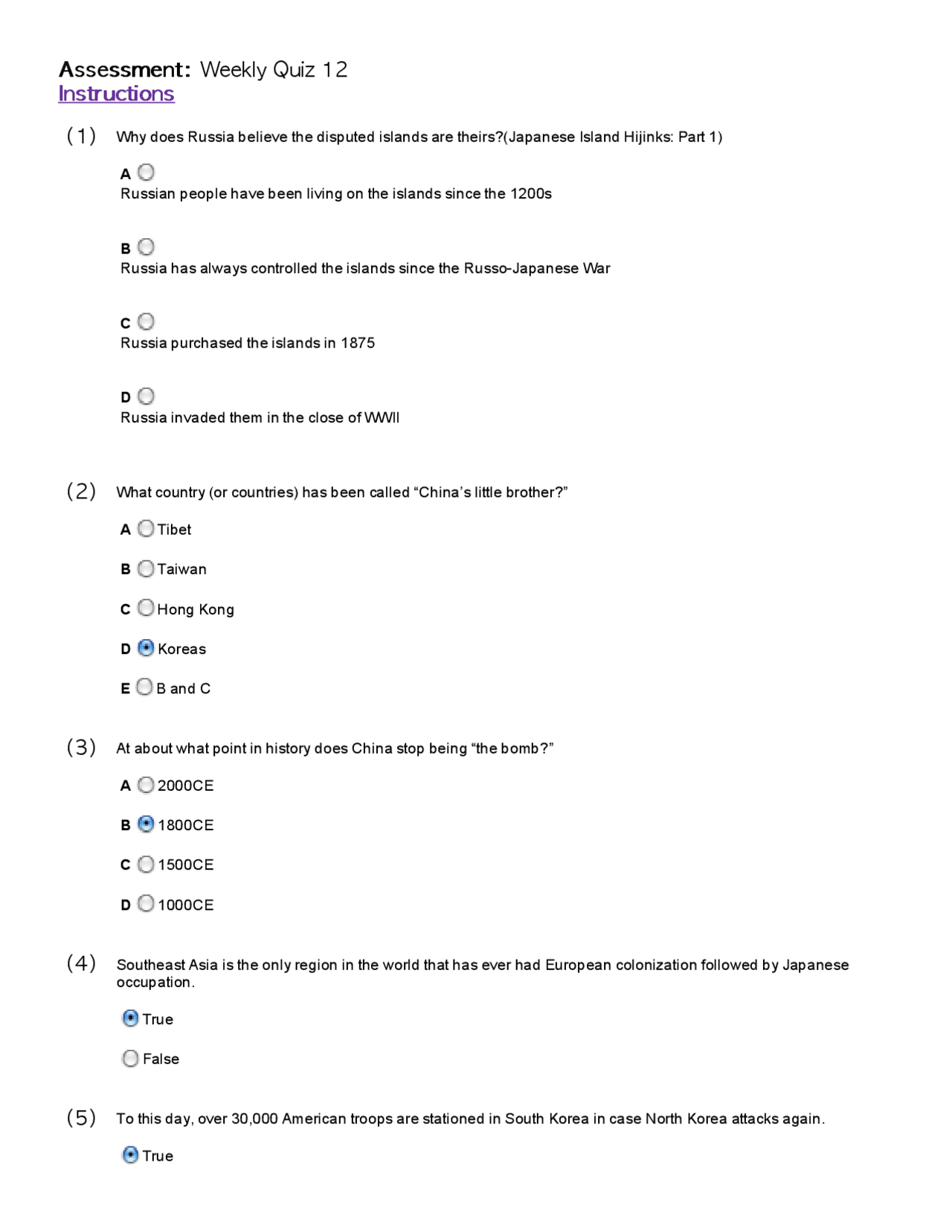 Region Test Answer Key Quiz 12 with Answer Key for World Regions | GEOG 1014 | Quizzes ...