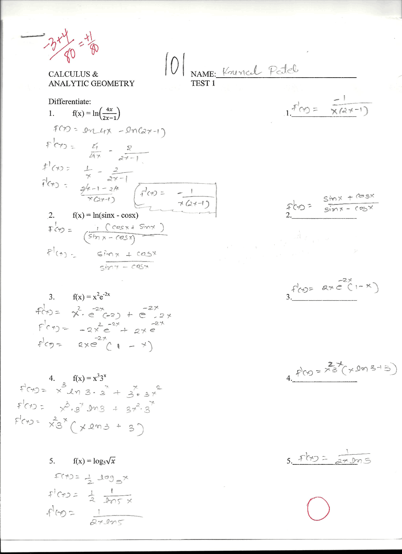 Intermediate Calculus Problem Exam 1 Solutions - Calculus 2 - Intermediate | - Docsity