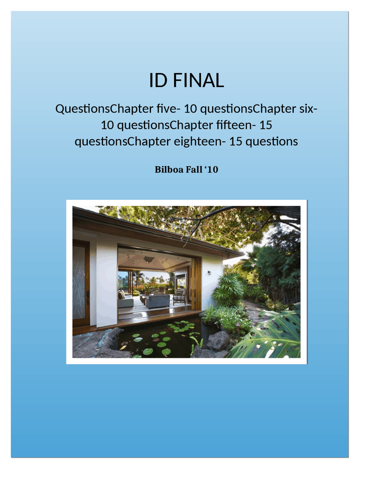 Review Sheet for Introduction to Interior Design | ID 1051 - Docsity