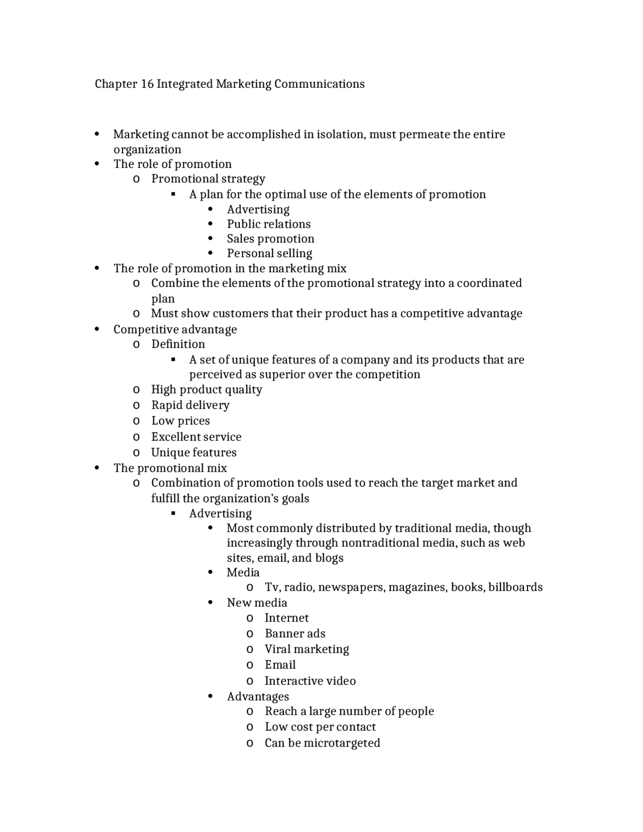 Final Exam Review Notes - Principles of Marketing | MKT 3401 - Docsity