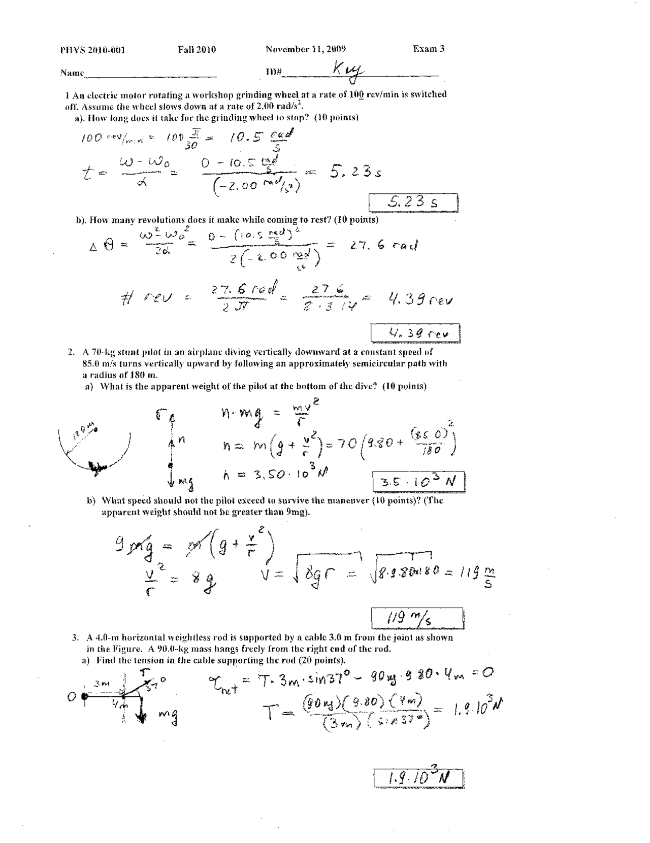 6 Solved Problems on General Physics I Non Calculus - Exam 3 | PHYS ...