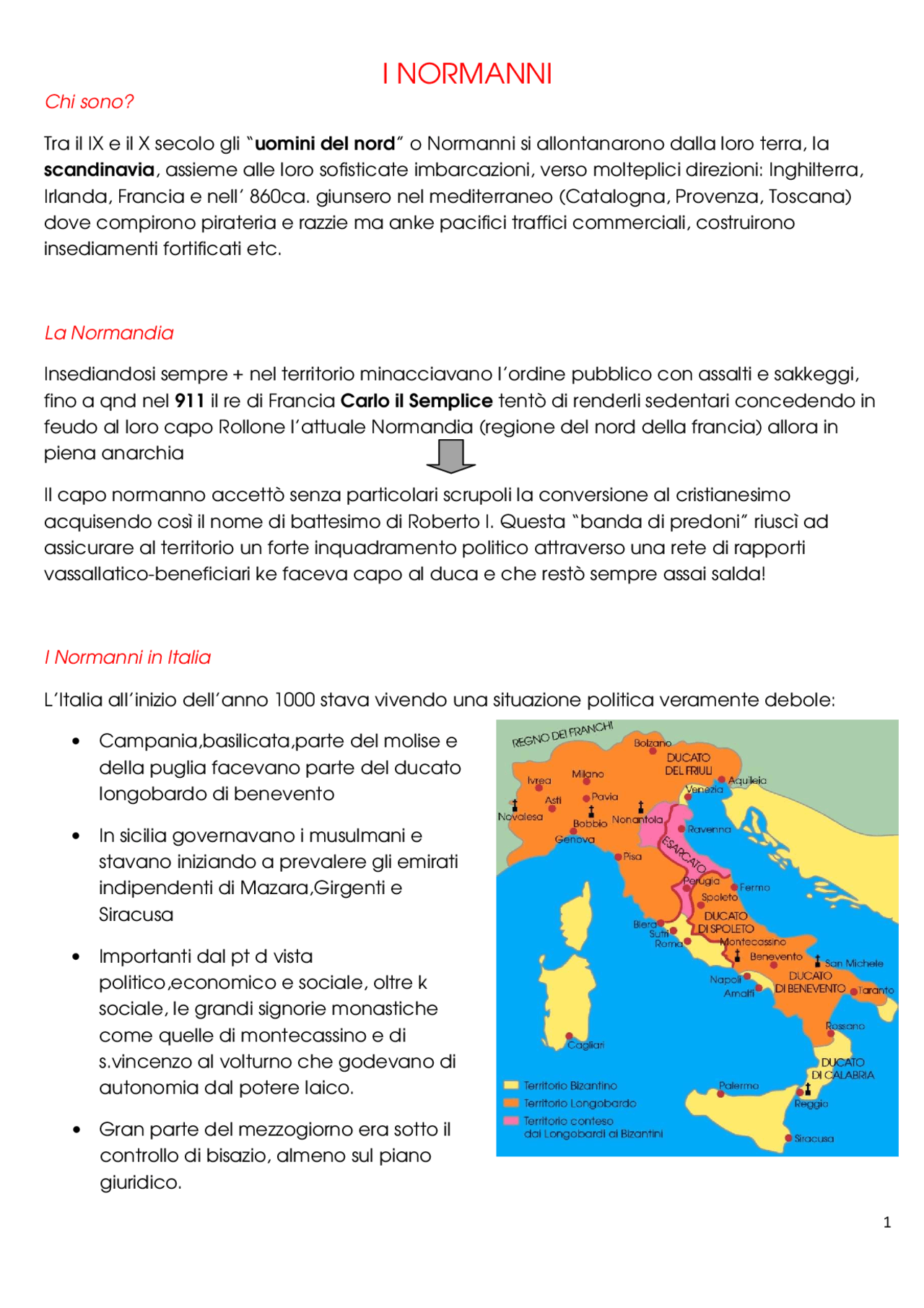Storia medievale I NORMANNI Docsity