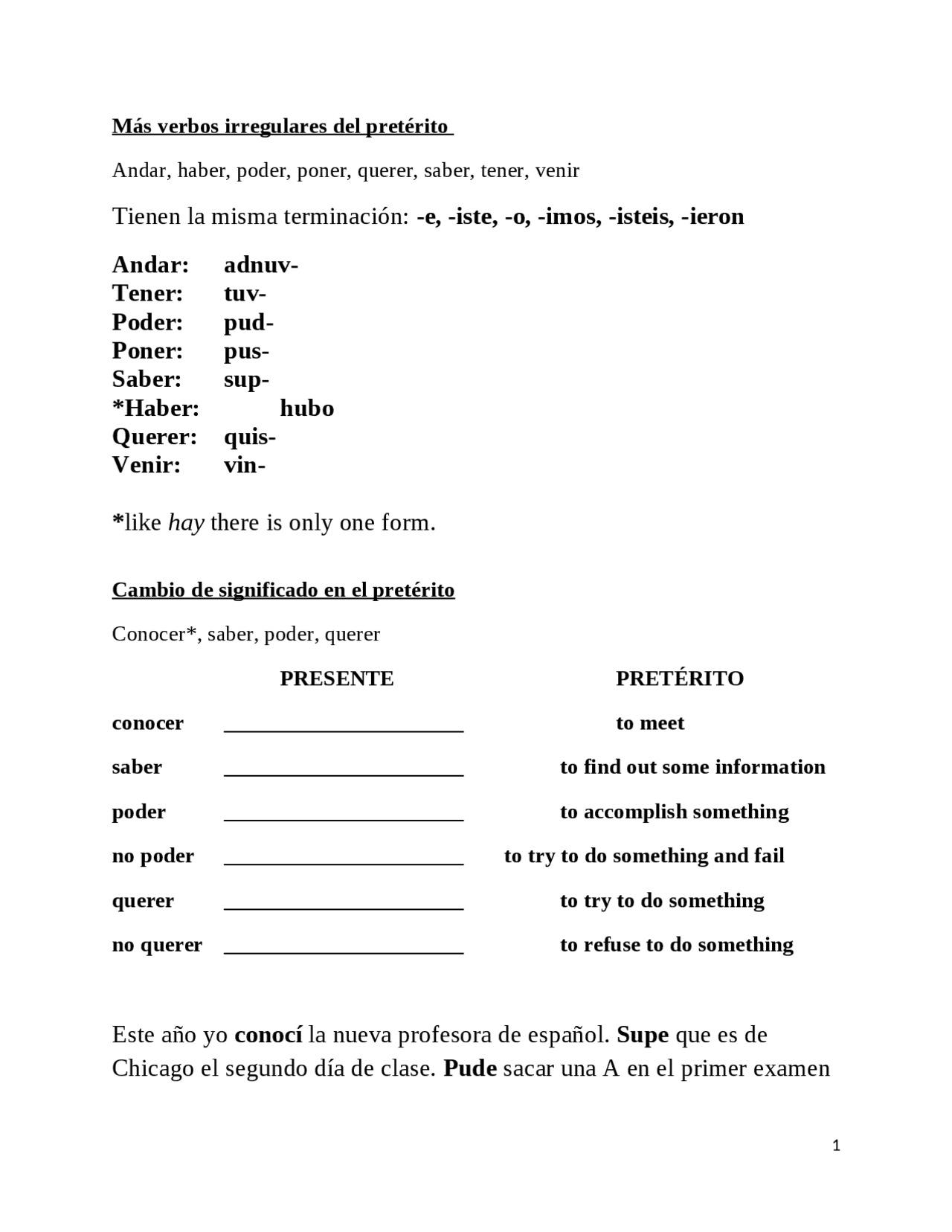 Spanish 2 Notes.pdf Vocabulary Notes on Elementary Spanish II | SPAN 1002 - Docsity