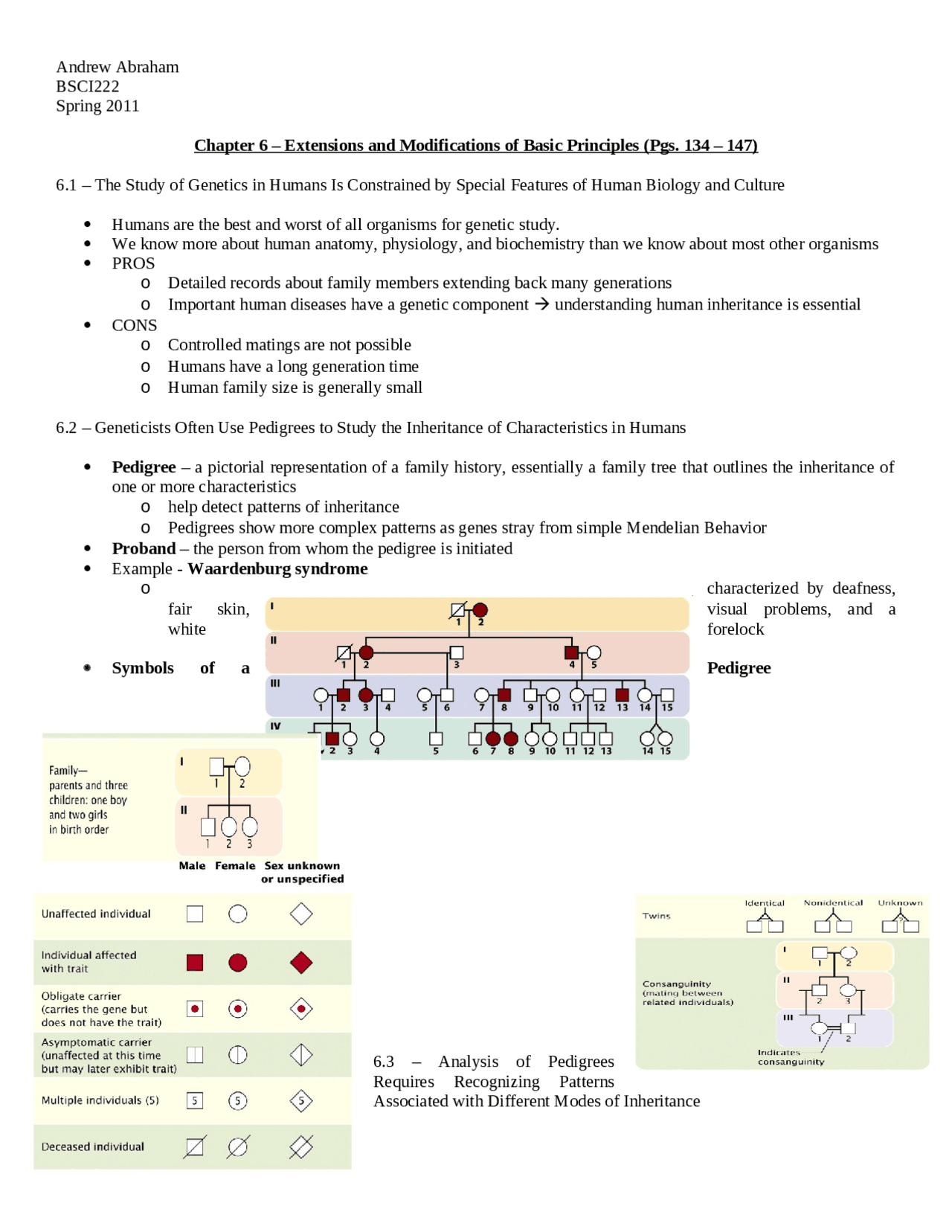 Extensions and Modifications of Basic Principles - Notes | BSCI 222 ...