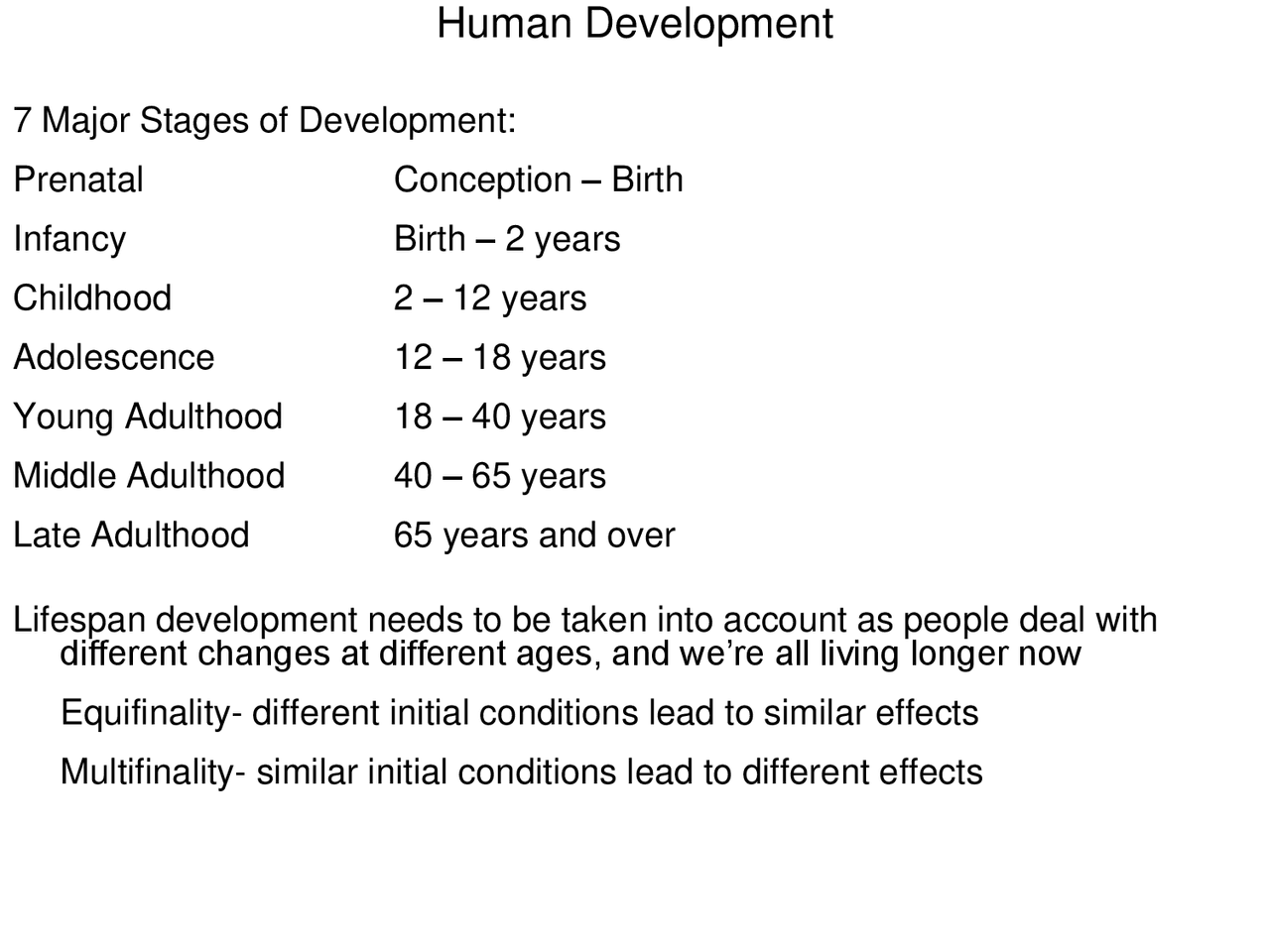 Human Development - Introduction to Psychology | PSYC 1310 - Docsity