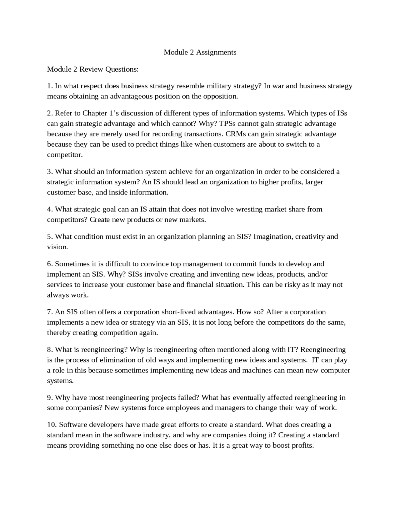 Module 2 Review Questions - Lecture Notes | PTMA 3020 - Docsity