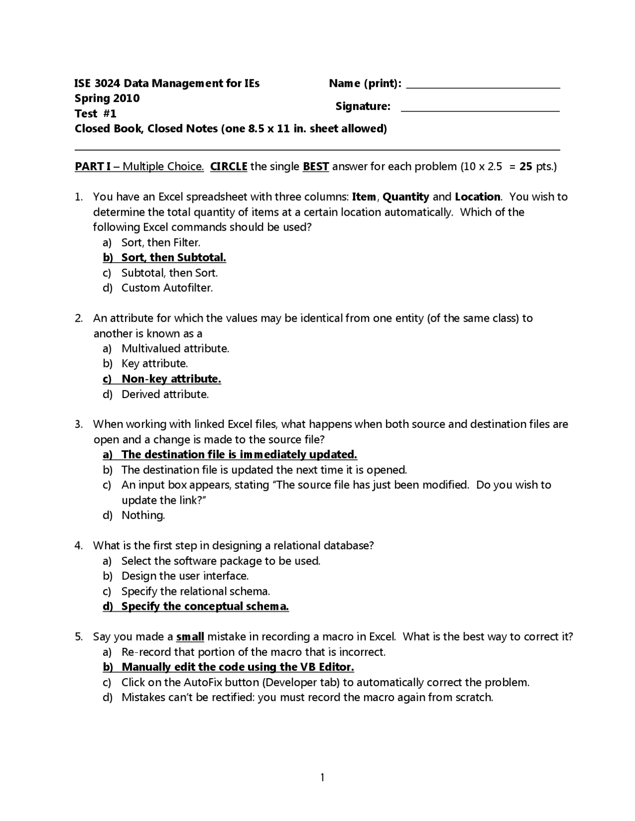 50 Questions on the Business Finance - Final Exam | ISE 3024 ...