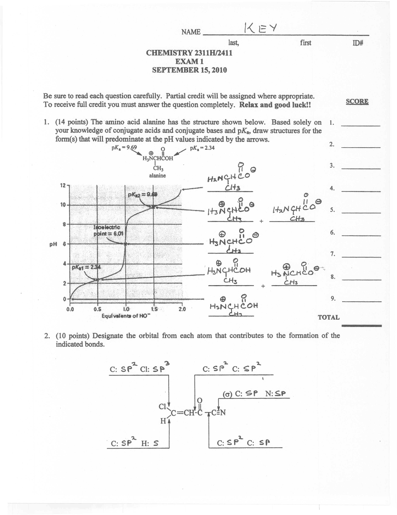 9 Questions on Advanced Organic Chemistry I with Answers - Test 1 ...