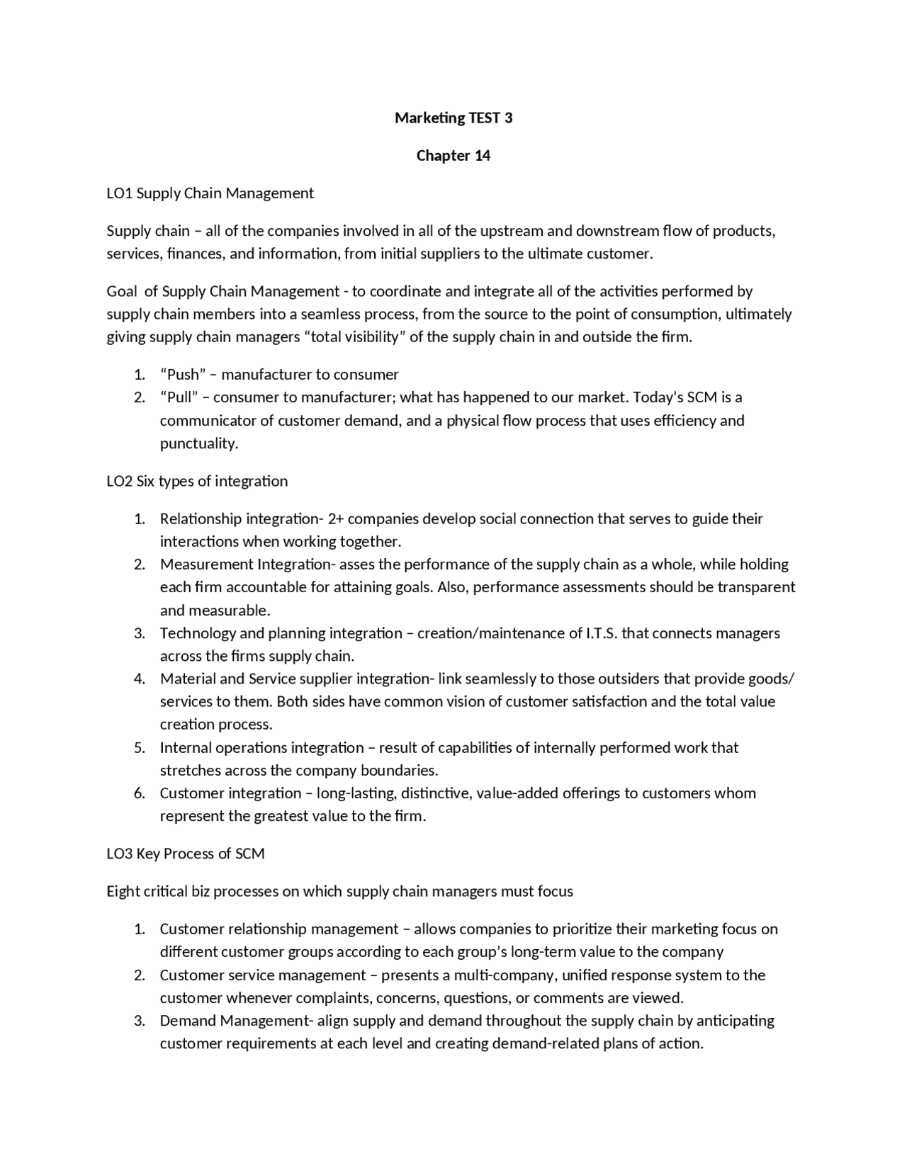 Exam Three Review Notes - Principles of Marketing | MARK 3000 - Docsity