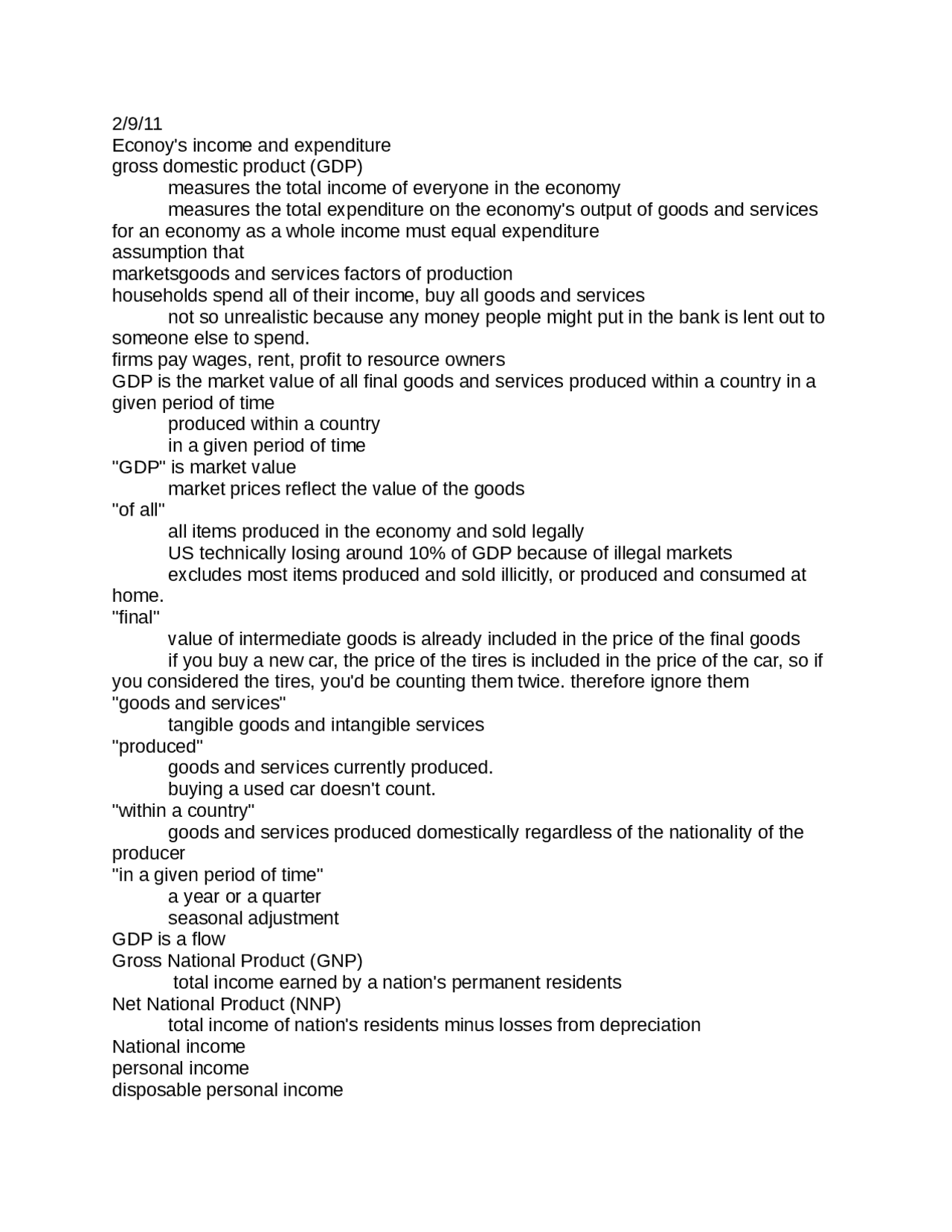 Notes on Gross Domestic Product - Principles of Macroeconomics | ECON ...