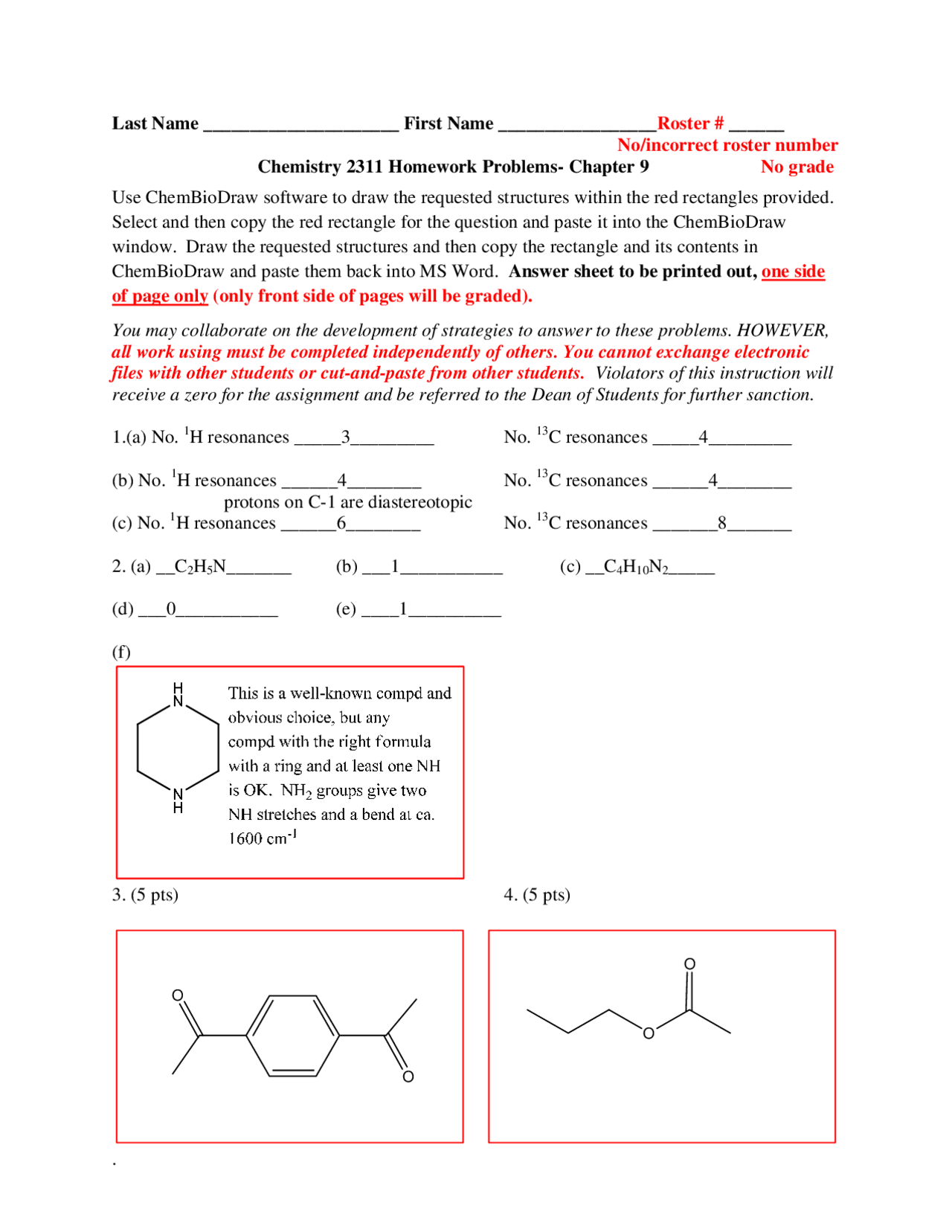23 Questions for Exam 2 - Organic Chemistry I | CHEM 2311 - Docsity
