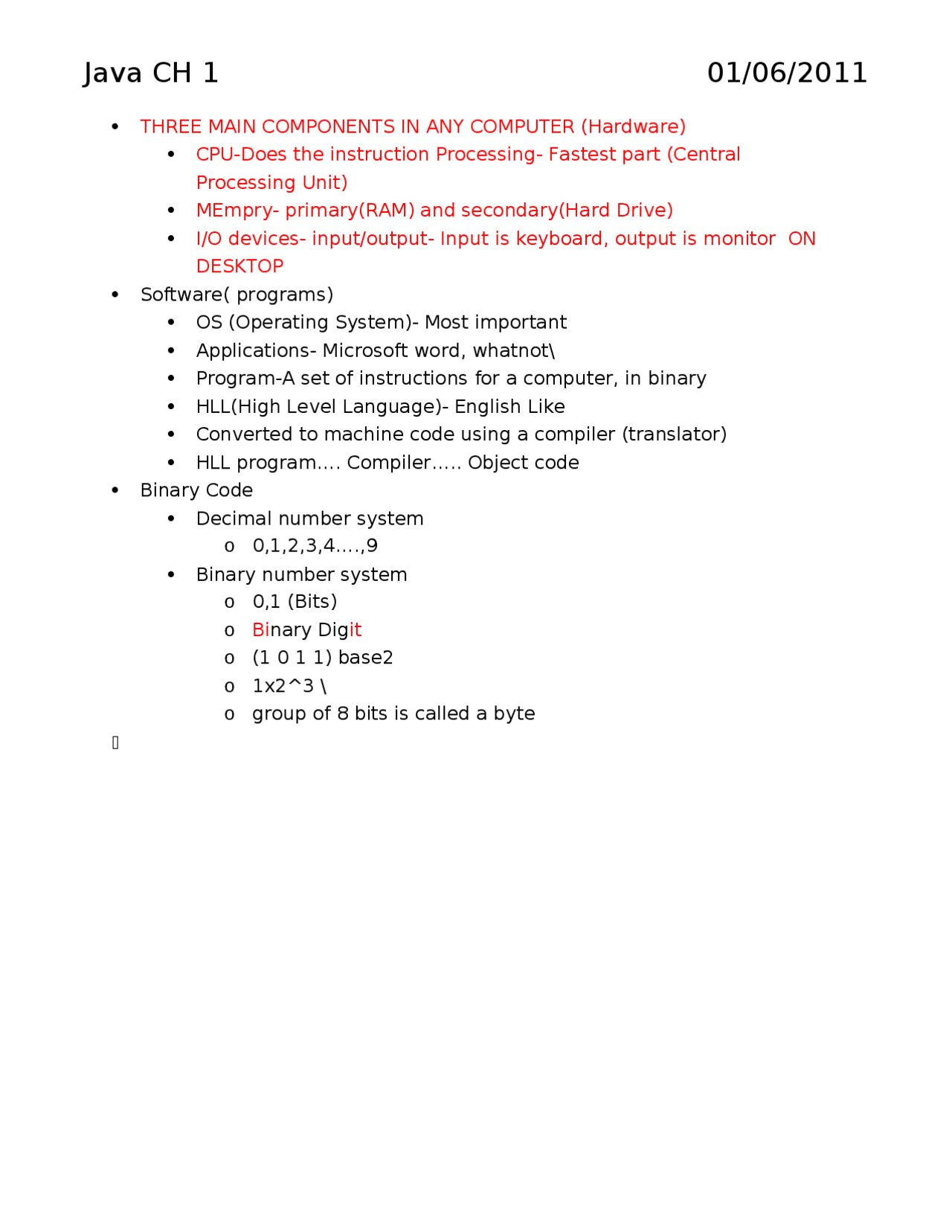 Java Chapter 1 - Introduction to Programming | COSC 111 - Docsity