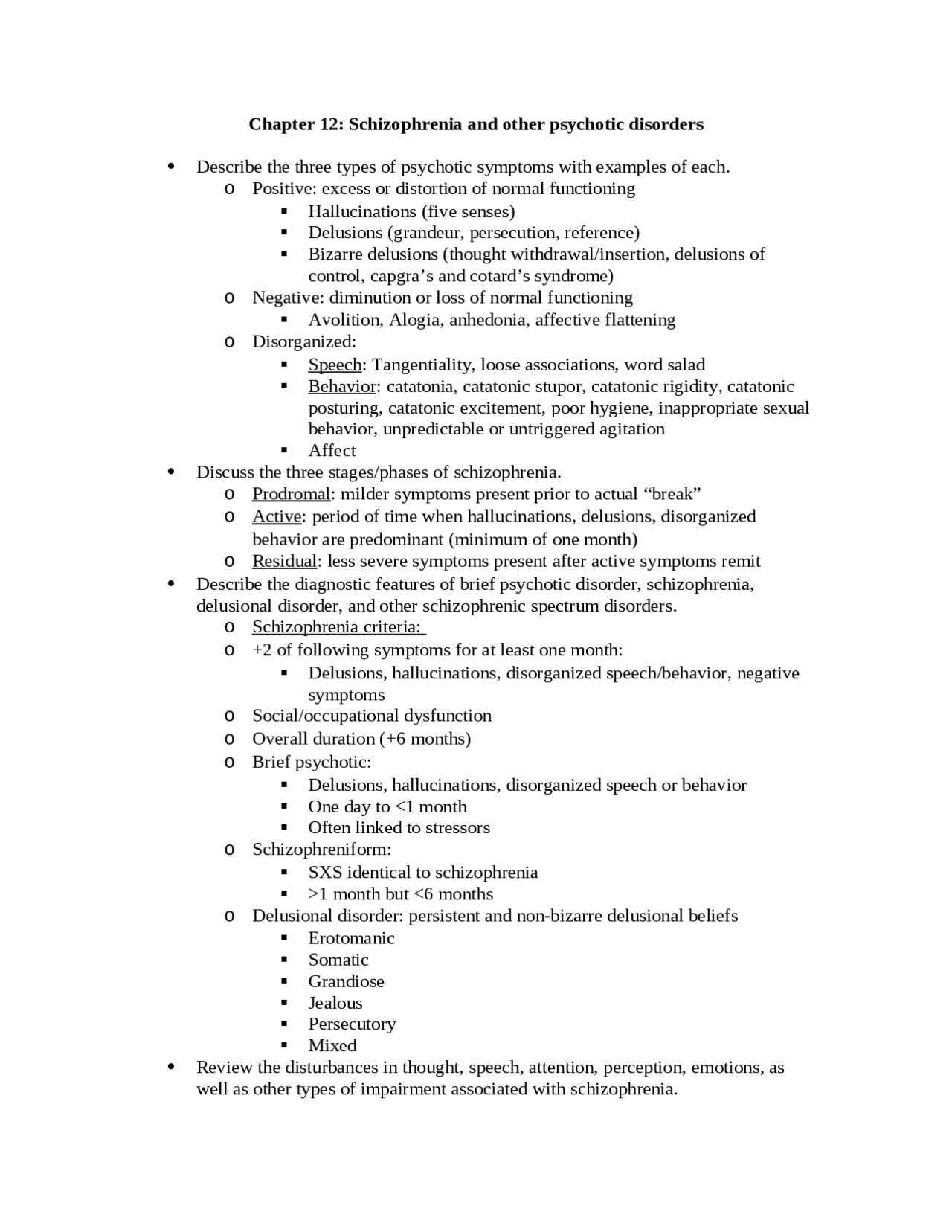 Schizophrenia and Other Psychotic Disorders - Abnormal Psychology | PSY ...