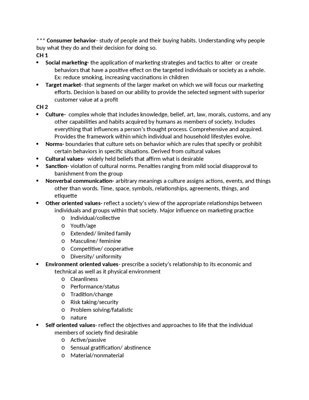 Final Exam Study Guide - Consumer Behavior | MKTG 4150 - Docsity