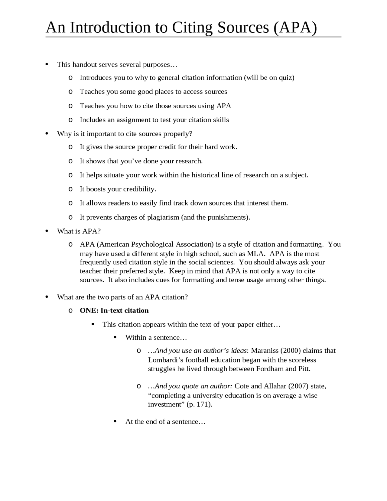 Introducing A Source Example An Introduction to Citing Sources - Fundament of Speech-Honors | COM ...