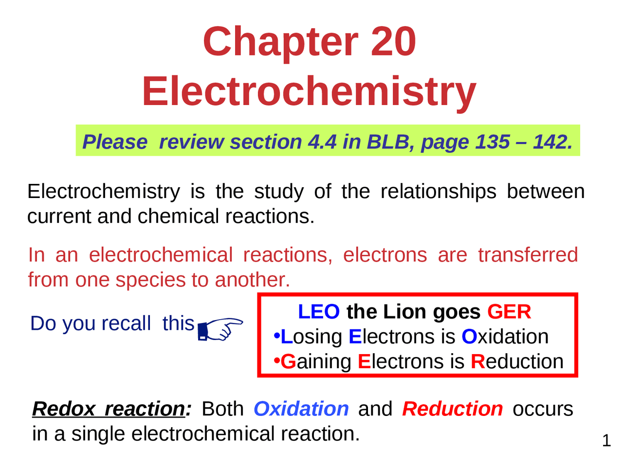 Lecture Notes on Electrochemistry General Chemistry CHEM 178L Docsity