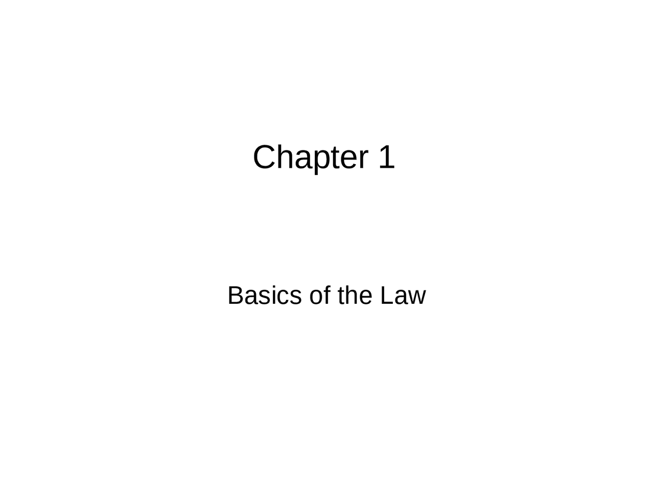 Basics of the Law- Lecture Slides | BLS 211 - Docsity