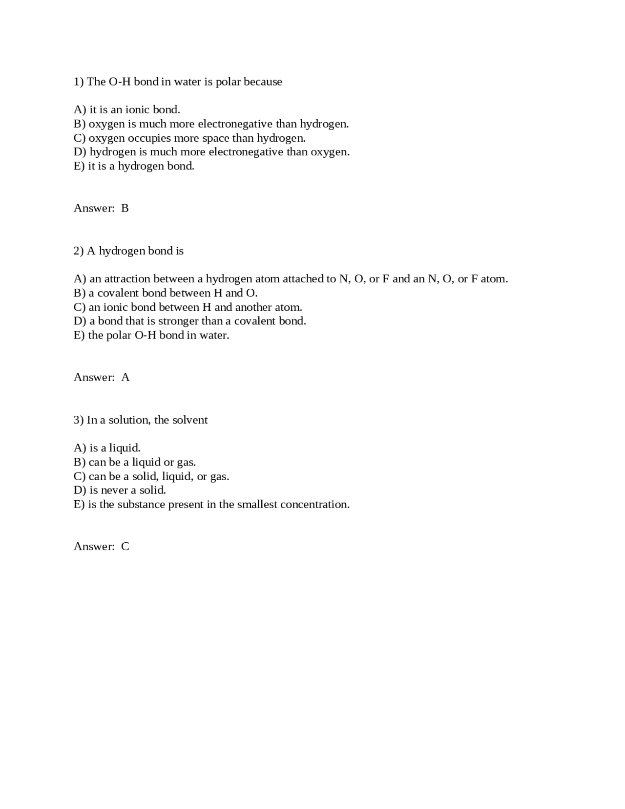 Practice Exam 2 on General College Chemistry I | CHEM 112 - Docsity