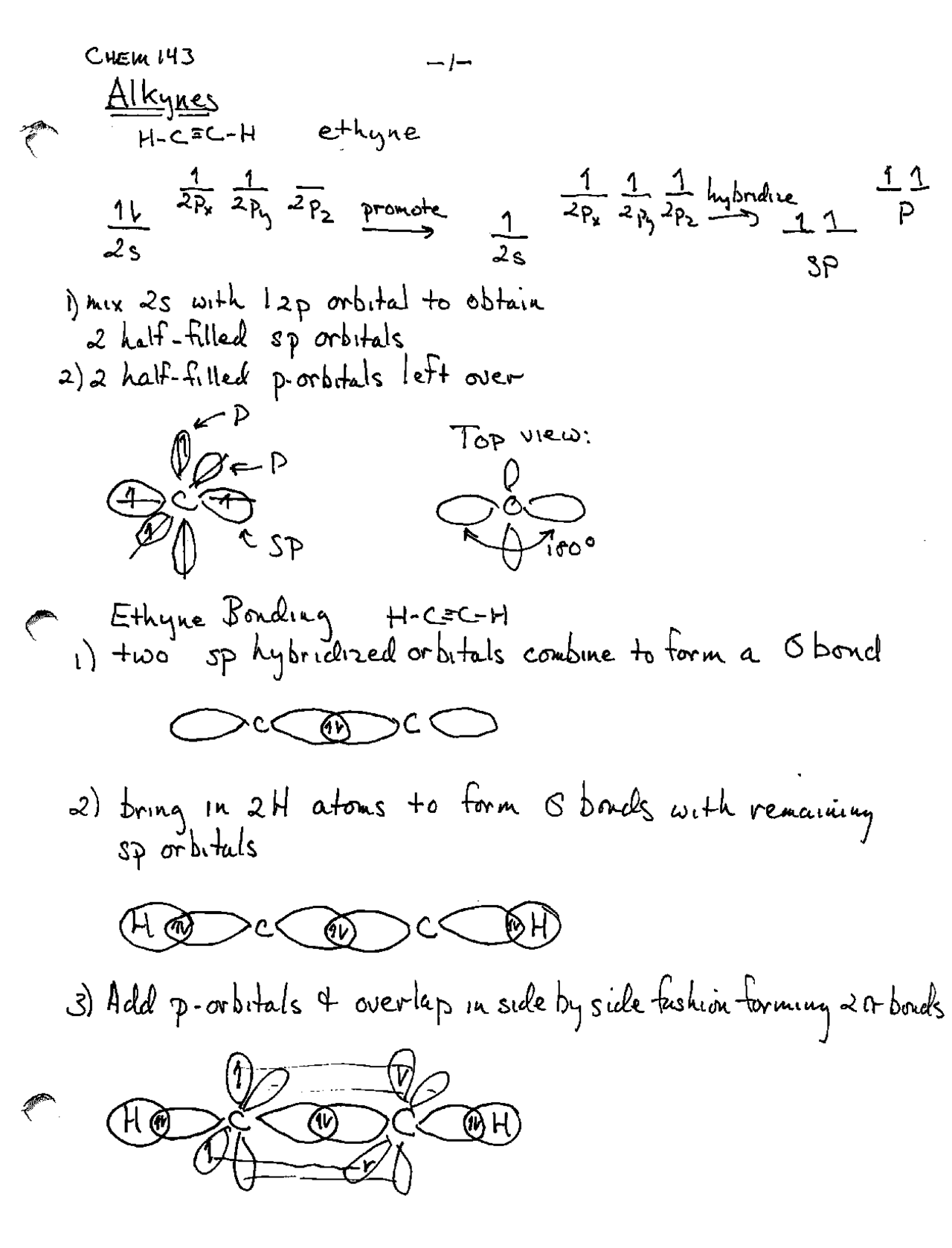 Handwritten Notes on Alkynes - Survey of Organic Chemistry | CEM 143 ...