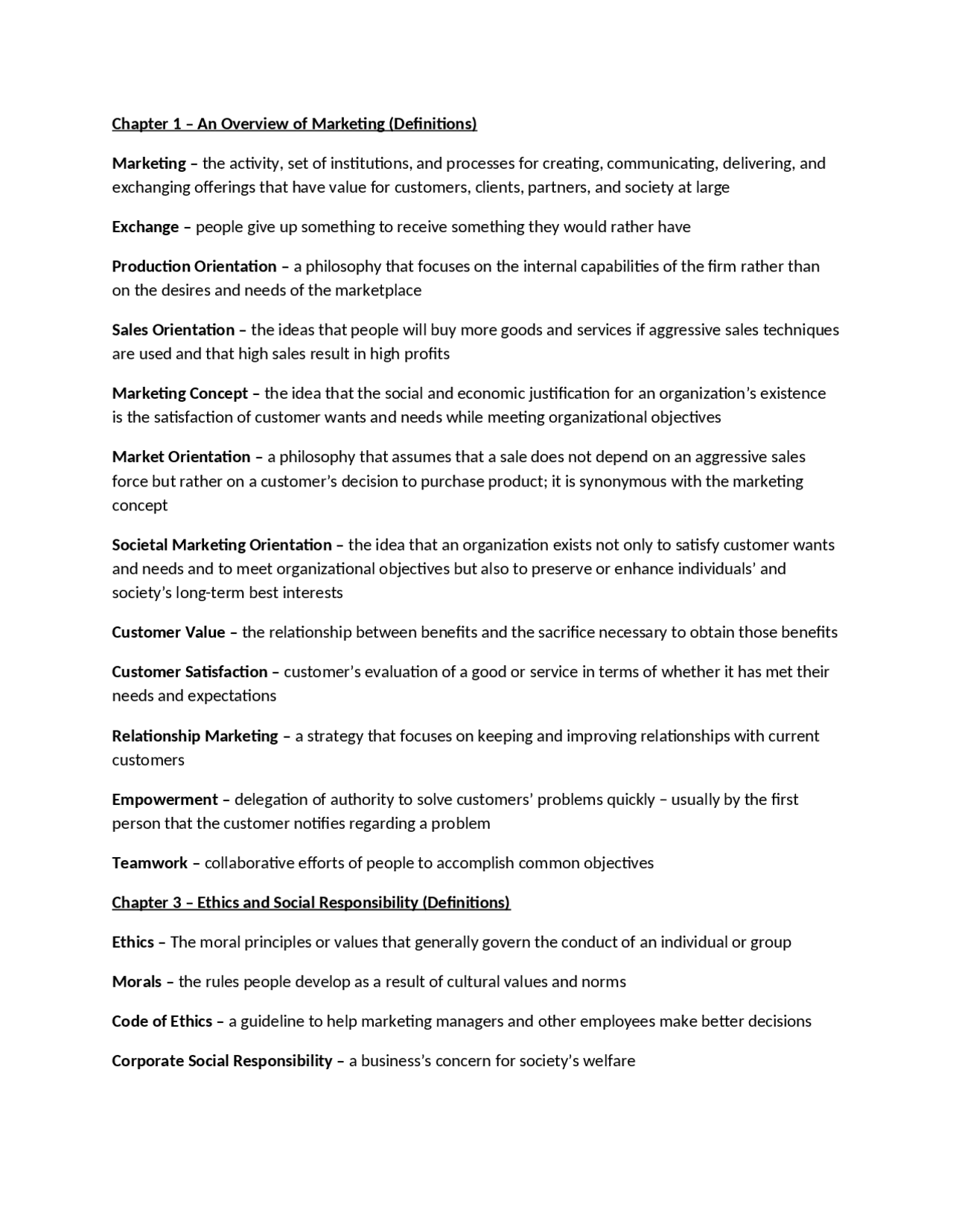 Test 1 Study Guide - Principles of Marketing | MARK 3000 - Docsity