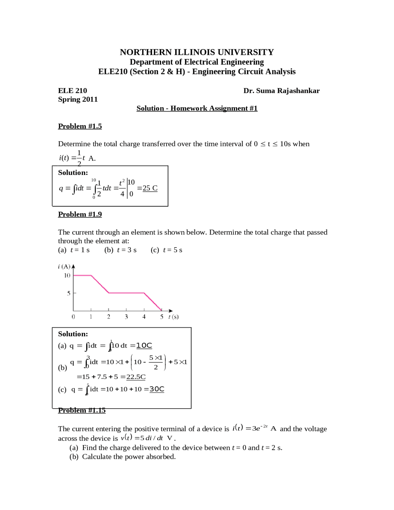 7 Solved Problems on Engineering Circuit Analysis | ELE 210 - Docsity