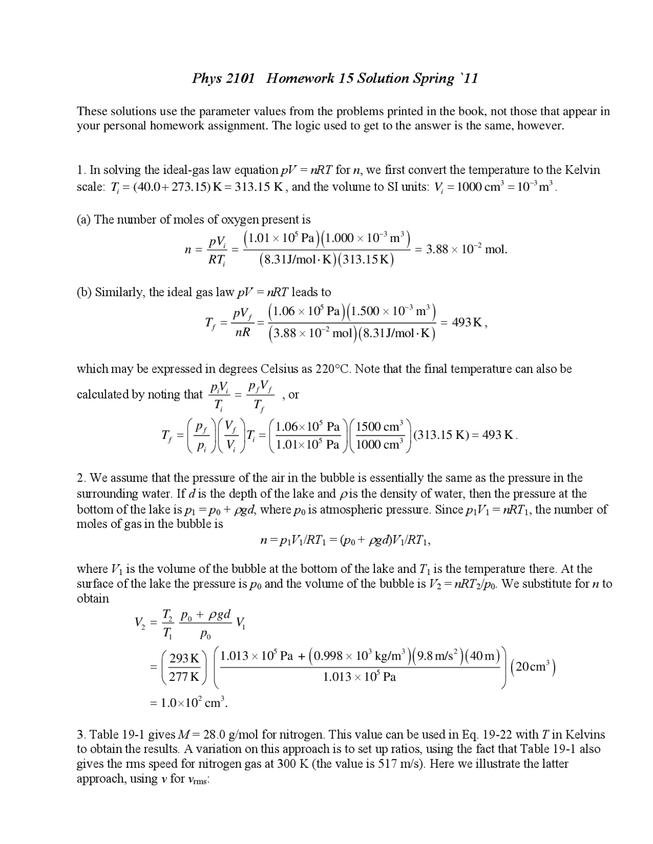 11 Problems with Solutions on General Physics for Technology | PHYS ...