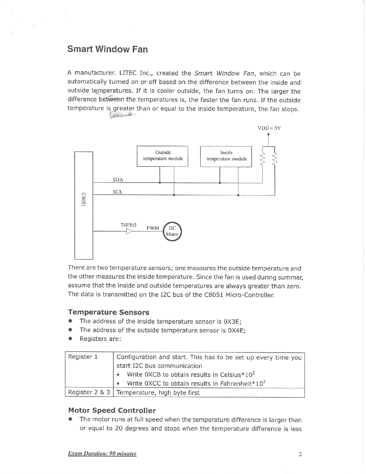 Smart Window Fan - Questions with Solutions - Embedded Control | ENGR ...