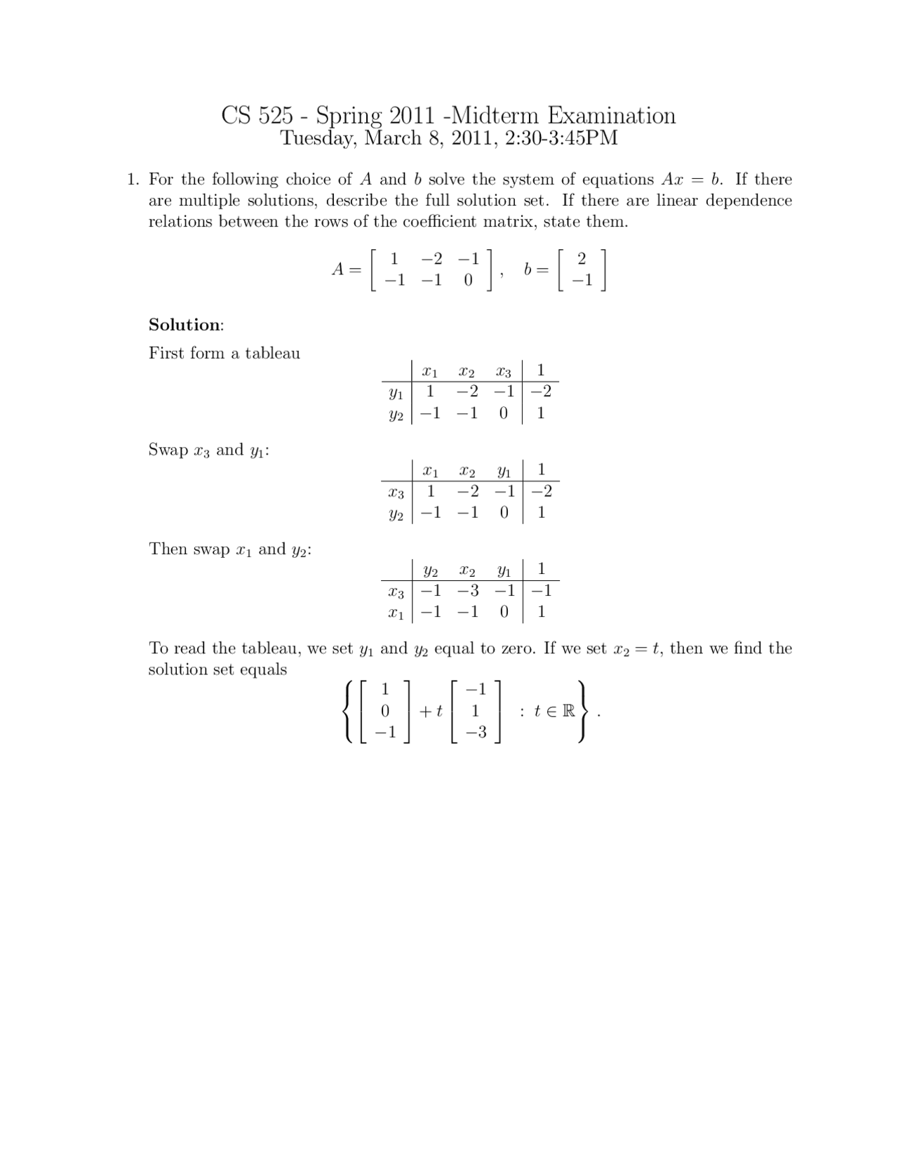 3 Solved Questions Midterm Exam - Linear Programming Methods | COMP SCI ...
